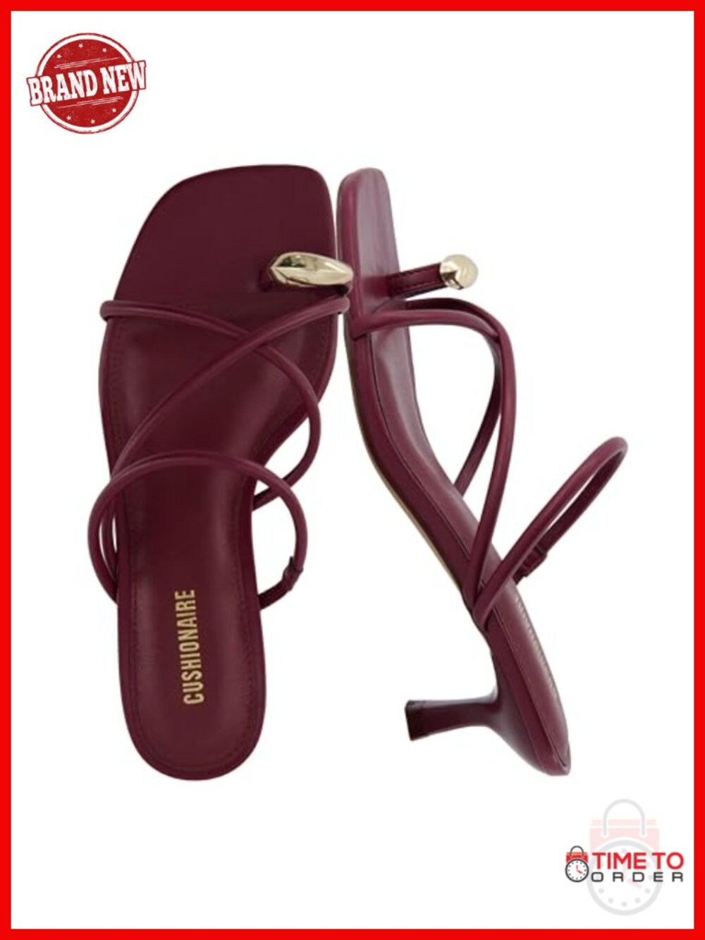 Strappy Kitten Heel Sandals with Square Toe
